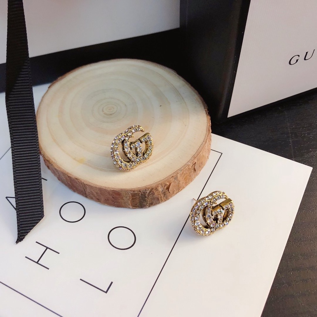 Khuyên Tai Dạng Vòng Bằng Thép Titan In Logo Gucci Thời Trang Dành Cho Nữ