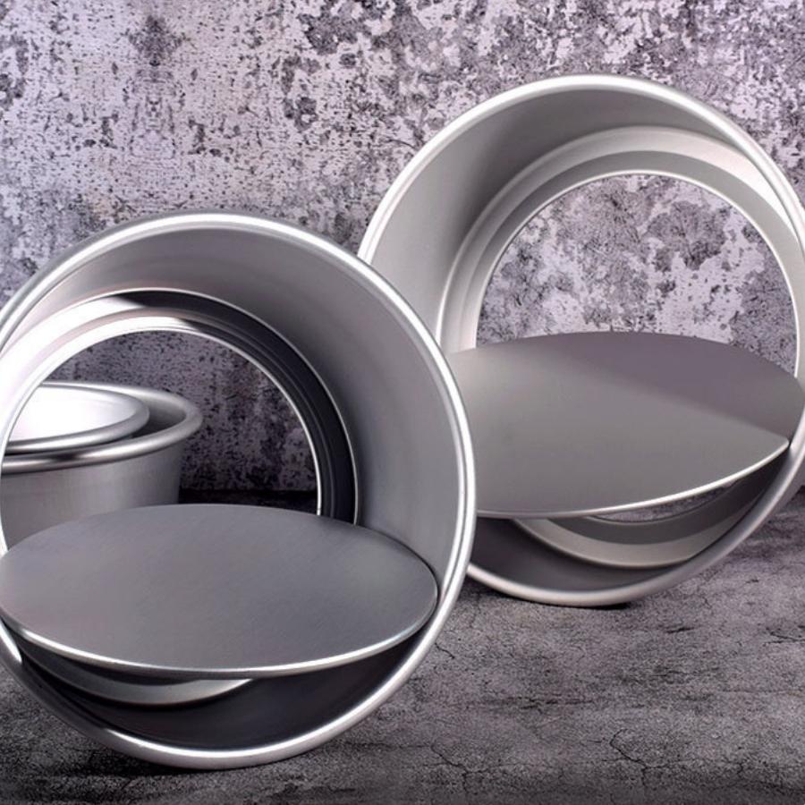 Khuôn Tròn Nướng Bánh Bông Lan Gato Dụng Cụ Làm Bánh Sinh Nhật Đường Kính 2 inchs 4inchs Nhôm Trắng Cao Cấp