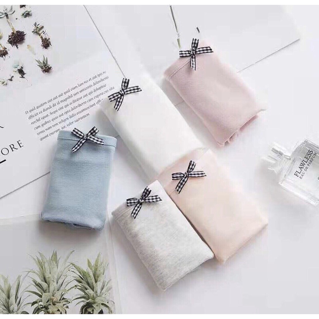 SỈ 10 Quần Lót Cotton Phối Nơ Mềm Mại Mới 012