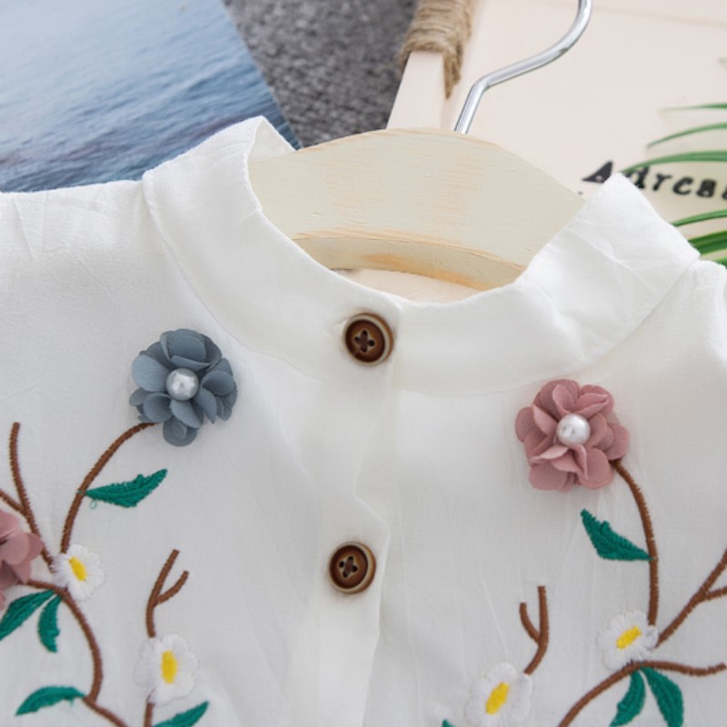 Đầm không tay thêu hoa xinh xắn cho bé