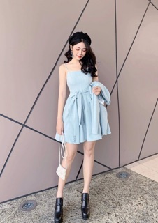 Set blazer áo váy buộc eo V556 KYMIE