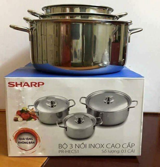 Bộ 3 nồi inox- quà tặng từ sharp