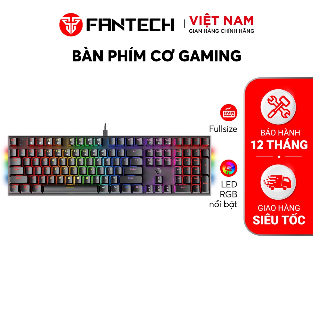 Bàn Phím Cơ Gaming MK855 MAXFIT108 Blue/Red Switch Đèn Led RGB 108 Phím + 4 Phím Media - Hàng Phân Phối Chính Hãng