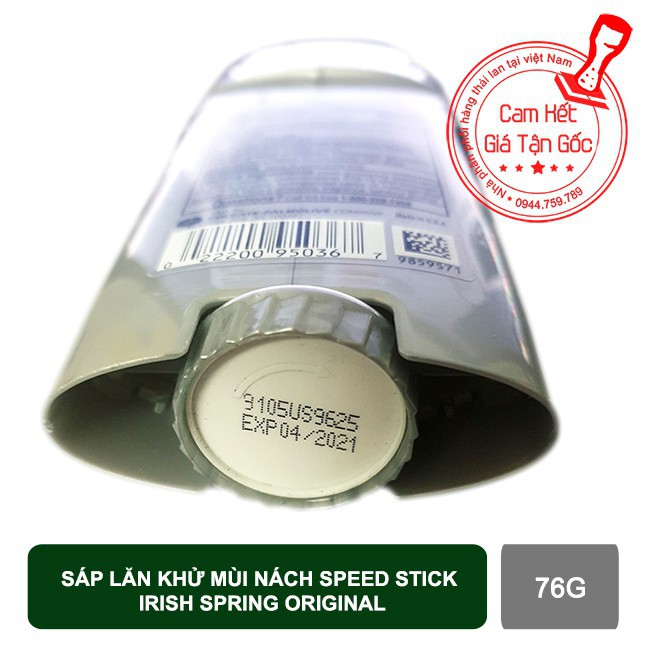 Sáp lăn khử mùi nách Speed Stick Irish Spring Original 76g - HÀNG XÁCH TAY (T.MART)