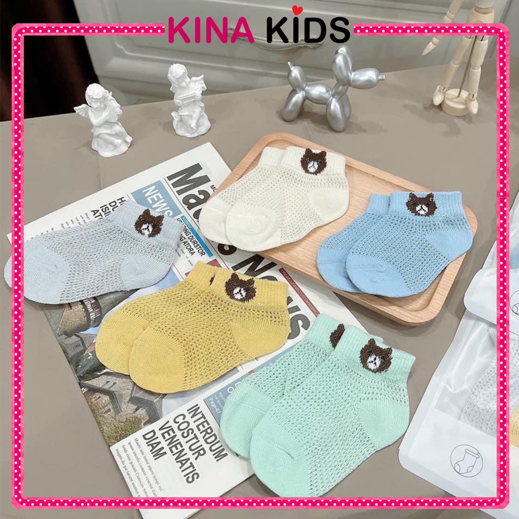 Tất cho bé gái bé trai Tất lưới điều hòa | Tất trẻ em vải cotton | Vớ trẻ em 0-4 tuổi - TG003