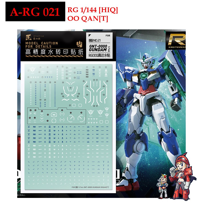 ❈ ้ ❈ [Câu lạc bộ ARTISAN] RG021 RG 1 / 144 GNT-0000 GUNDAM OO GAN [T] GUNDAM KHÓA NƯỚC huỳnh quang 