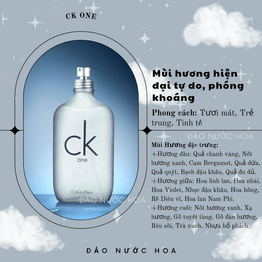 Nước hoa C.K One 10ml hot nước hoa tươi mát trẻ trung hoa đảo nước hoa - A35