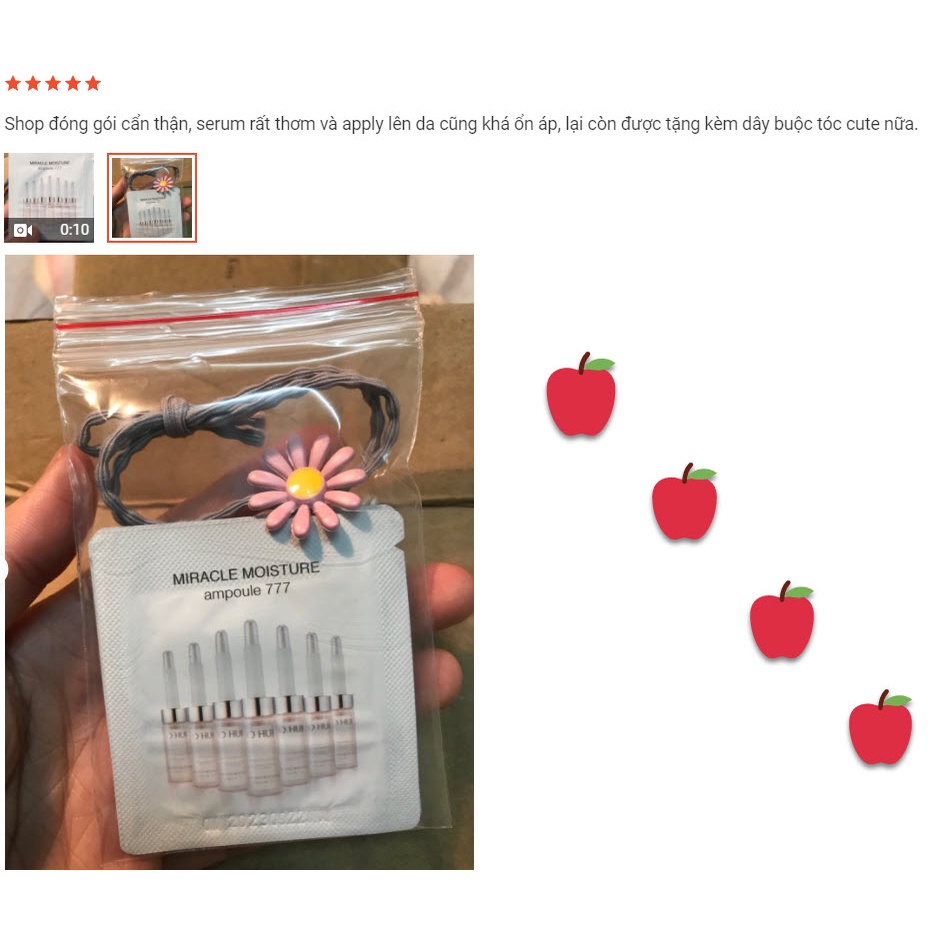 Tinh chất dưỡng ẩm, serum dưỡng da Ohui Miracle Moisture Ampoule 777 dưỡng ẩm căng bóng da gói 1ml -Tado Cosmetics Store