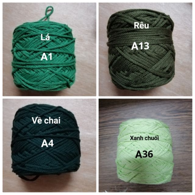 SỢI DỆT COTTON 2MM MÀU TRƠN