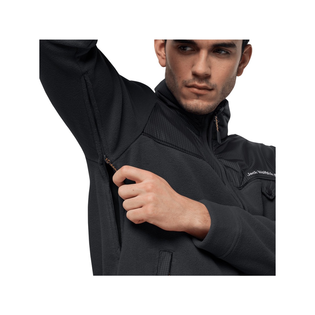 Áo khoác nỉ JACK WOLFSKIN 1709981 DNA GRIZZLY JACKET MEN PHANTOM FLEECE JACKET size S