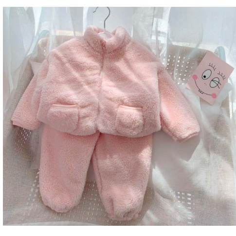 Bộ nỉ lông cừu kéo khoá siêu yêu dày đẹp trẻ em 2022