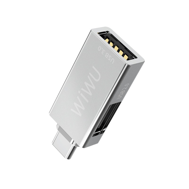 Đầu Chuyển Type C Ra 2 Usb ( 1Usb 2.0 và 1Usb 3.0) Siêu Nhỏ Gon WiWU T02 Usb