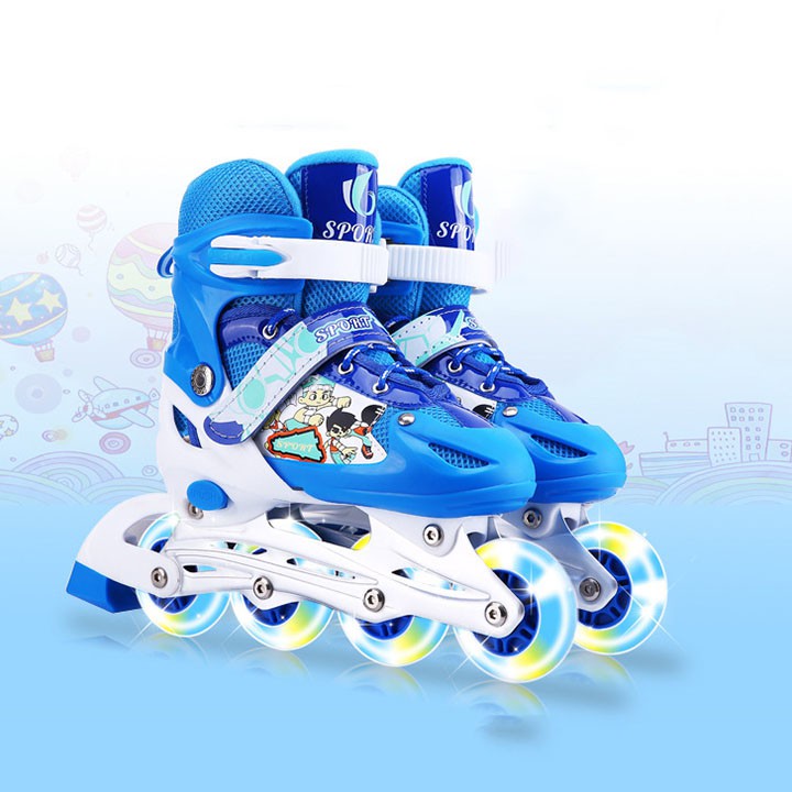 Giày batin trẻ em - giày trượt patin 4 bánh (Tặng: đệm bảo vệ tay chân)