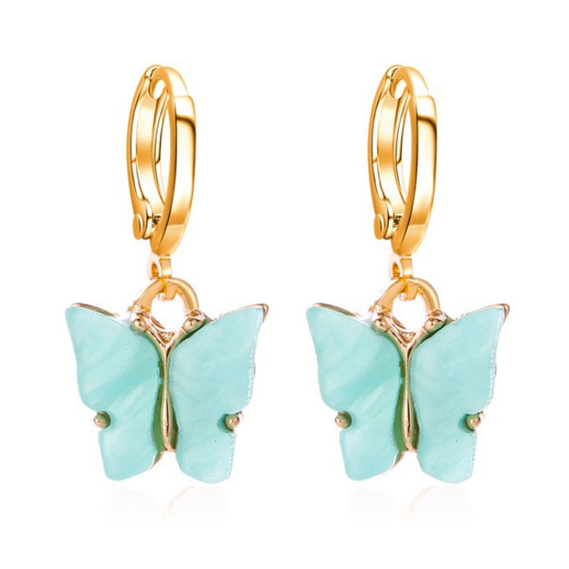 Bông tai hình bướm bằng acrylic nhiều màu sắc phong cách Bohemian thời trang dành cho nữ