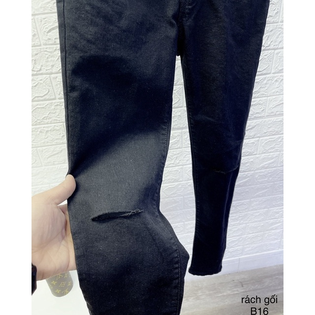 Quần bò đen dáng côn