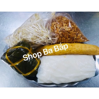 Bánh ướt tươi + Chả lụa chả chiên siêu ngon + Hành Phi nhà làm giòn rụm + Giá đậu xanh giòn ngọt