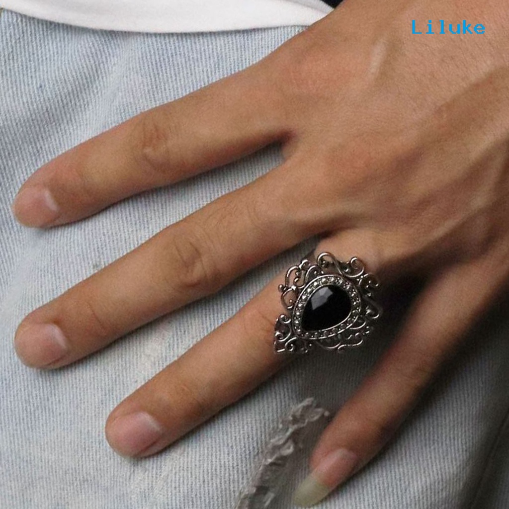 Nhẫn Hợp Kim Đính Đá Nhân Tạo Hình Trái Tim Phong Cách Bohemia Thời Trang