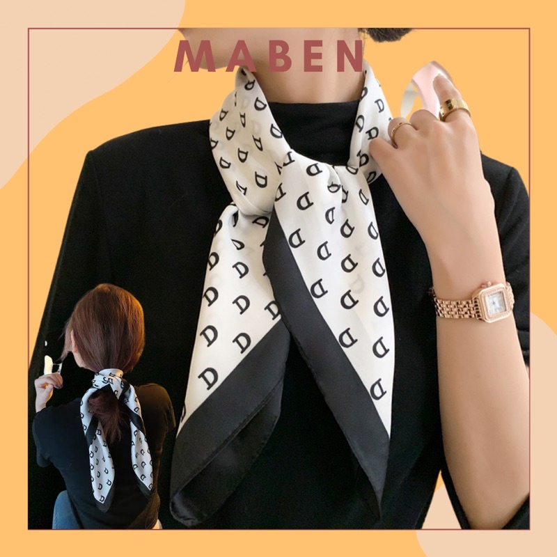 Khăn turban lụa vuông choàng cổ ( có thể quấn thành áo) size 70cm