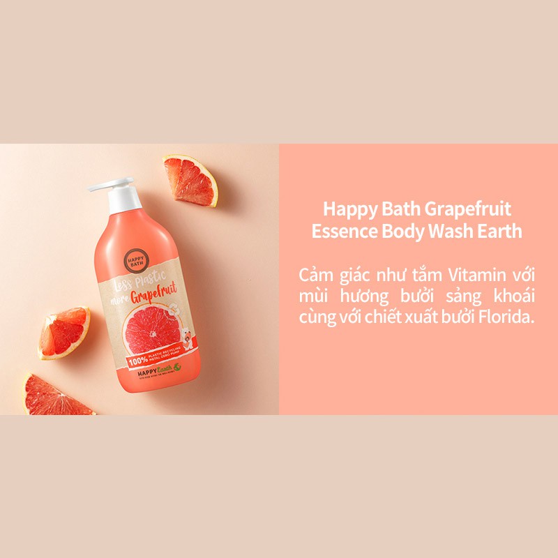 Sữa Tắm Happy Bath Grapefruit Essence Cooling Body Wash 900g Daily Beauty Official