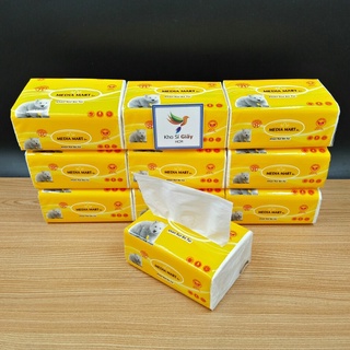Combo 10 bịch giấy rút lụa Media Mart 300 tờ/3 lớp bỏ túi - Giấy rút loại 1