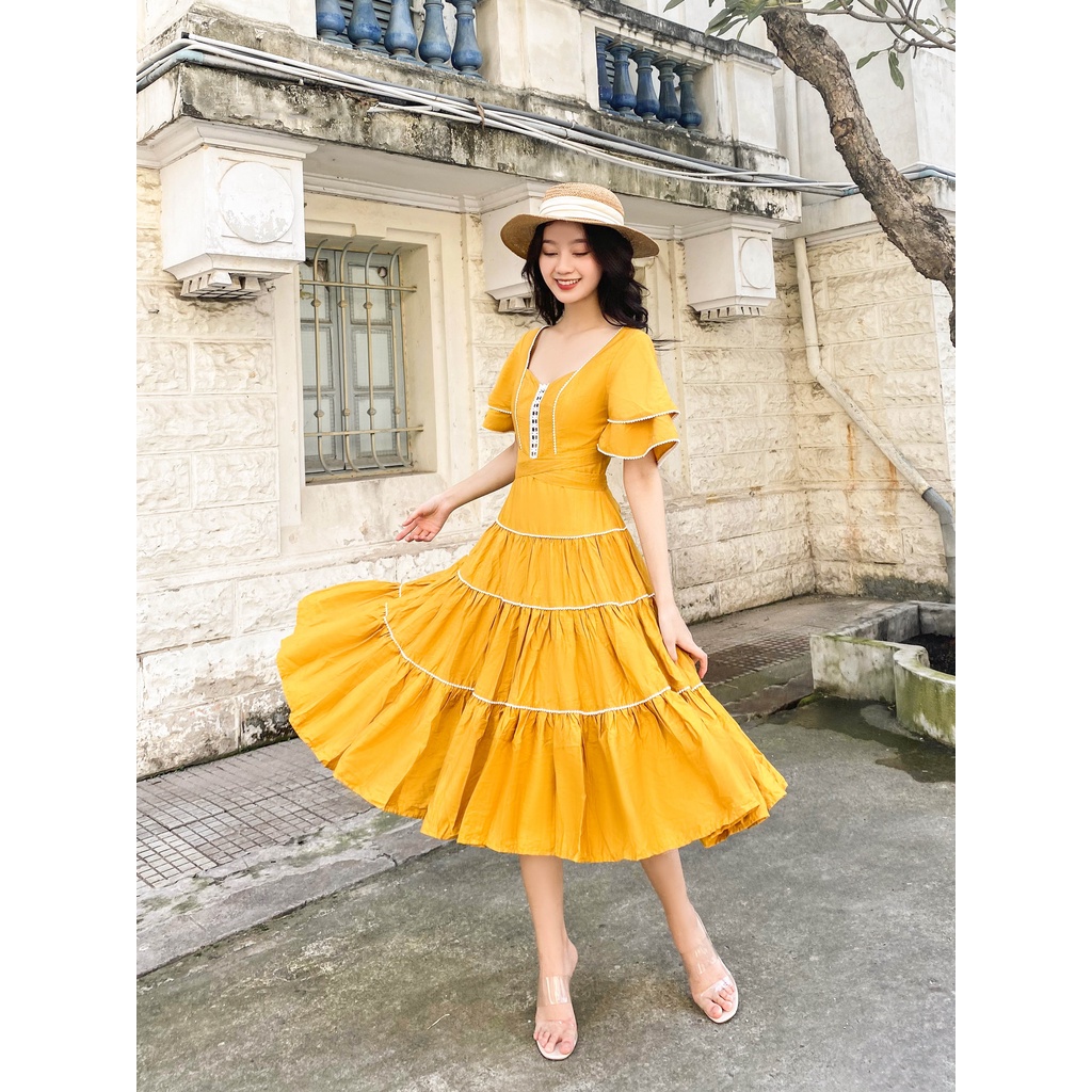SÒ VINTAGE - JISOO Đầm cánh tiên phối ren