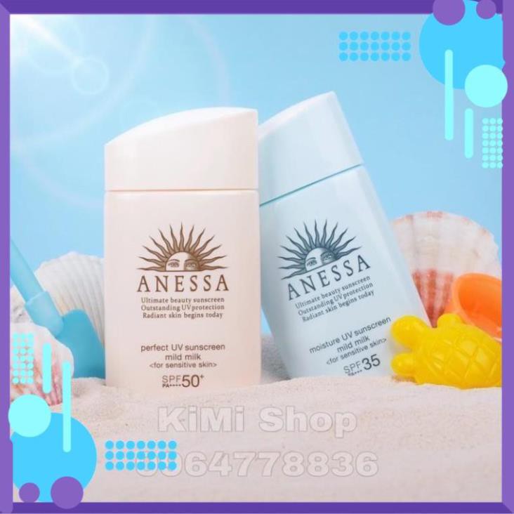 (MẪU MỚI NHẤT 2020) Kem chống nắng Anessa Shiseido cho da nhạy cảm spf 50+ 60ml