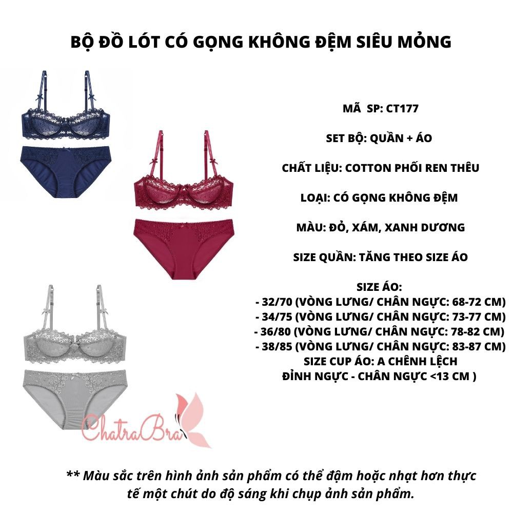 [Freeship 50k] Bộ đồ lót có gọng không đệm siêu mỏng | BigBuy360 - bigbuy360.vn