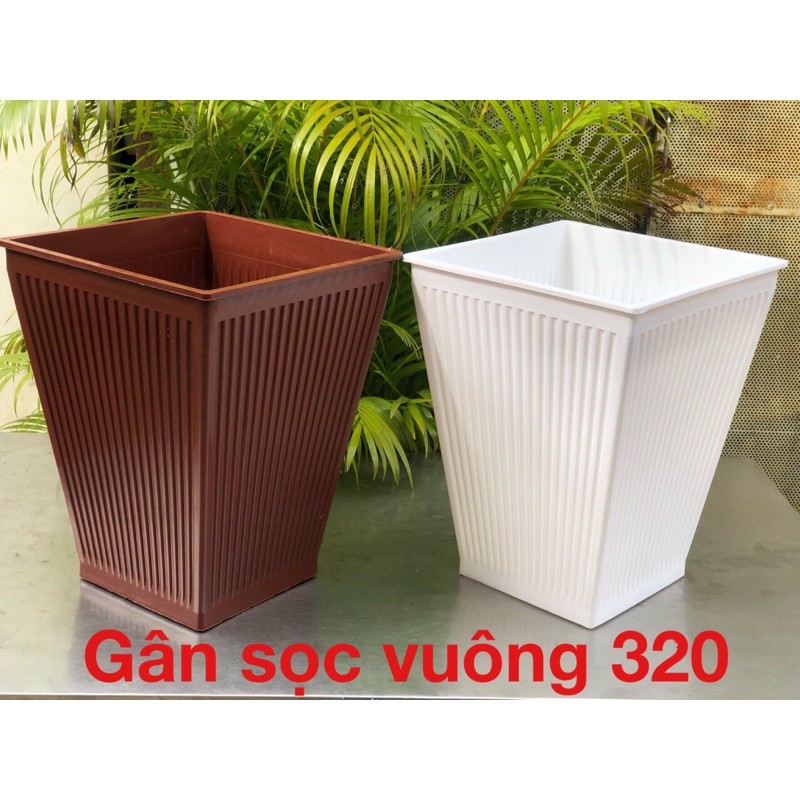 Chậu Vuông sọc  trồng hoa kiểng (mẫu mới, dày dặn)