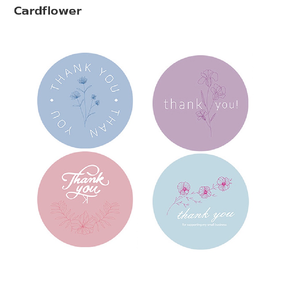 Set 500 miếng dán tròn họa tiết hoạt hình Thank You cầu vồng đám mây mặt trời trang trí