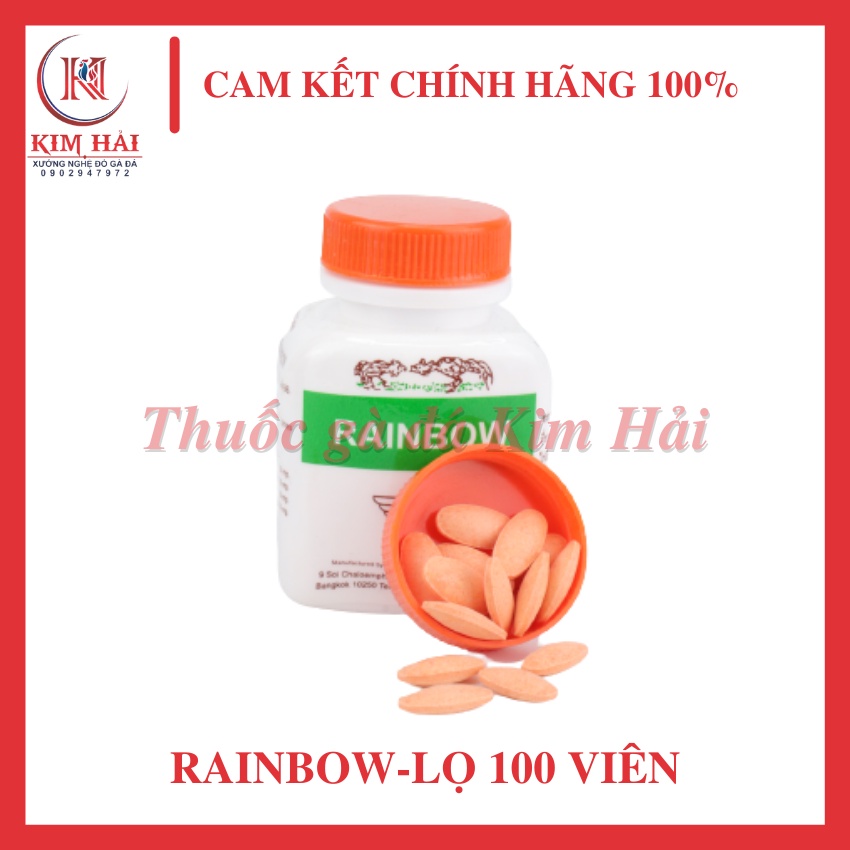 Rainbow-lọ 100 viên-nuôi tăng cơ,nở khung xương cho gà tơ,gà vô bội.