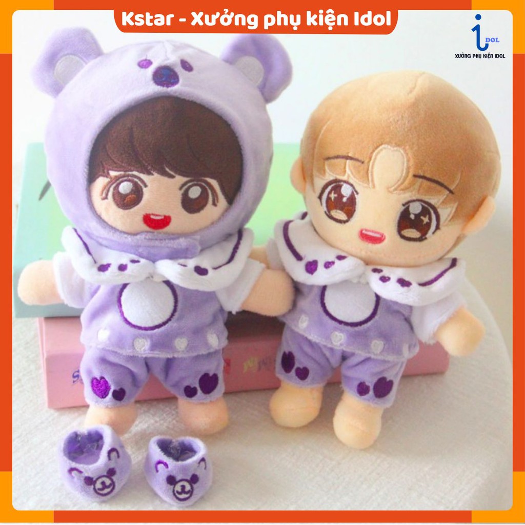 4 món gấu tím Outfit dành cho doll 20-22cm ( G4C06 )