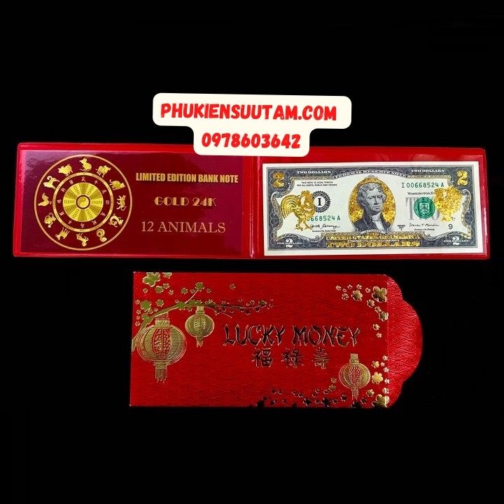 Tờ lưu niệm in hình con Gà 3D nhũ vàng trong âm lịch, mang nhiều ý nghĩa để biếu tặng - SP005560