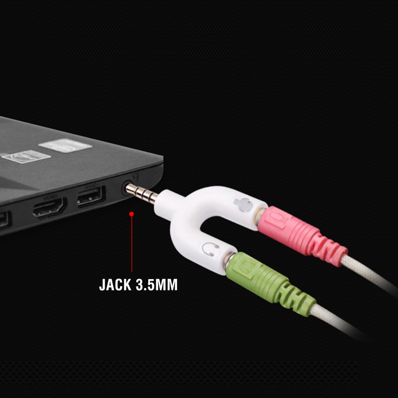 Bộ chuyển đổi cổng tai nghe chữ Y cổng âm thanh jack 3.5mm chuyển từ dây tai nghe và micro ra 1 jack cắm