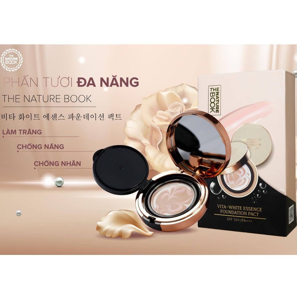 [CHÍNH HÃNG THE NATURE BOOK] PHẤN TƯƠI ĐA NĂNG CHỐNG NẮNG THE NATURE BOOK – PHẤN TƯƠI VITA WHITE ESSENCE FOUNDATION PACT