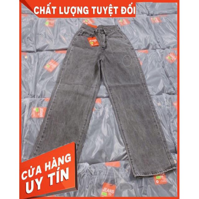 QUẦN JEANS ỐNG RỘNG CẠP SIÊU CAO DÁNG DÀI CHẤM GÓT- ảnh thật shop chụp