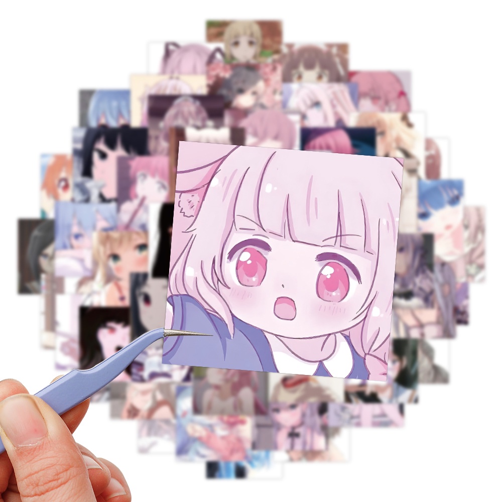 Bộ 120/60 Miếng Dán Hình Cô Gái Anime Dễ Thương Dùng Trang Trí Laptop/Điện Thoại/ Ván Trượt