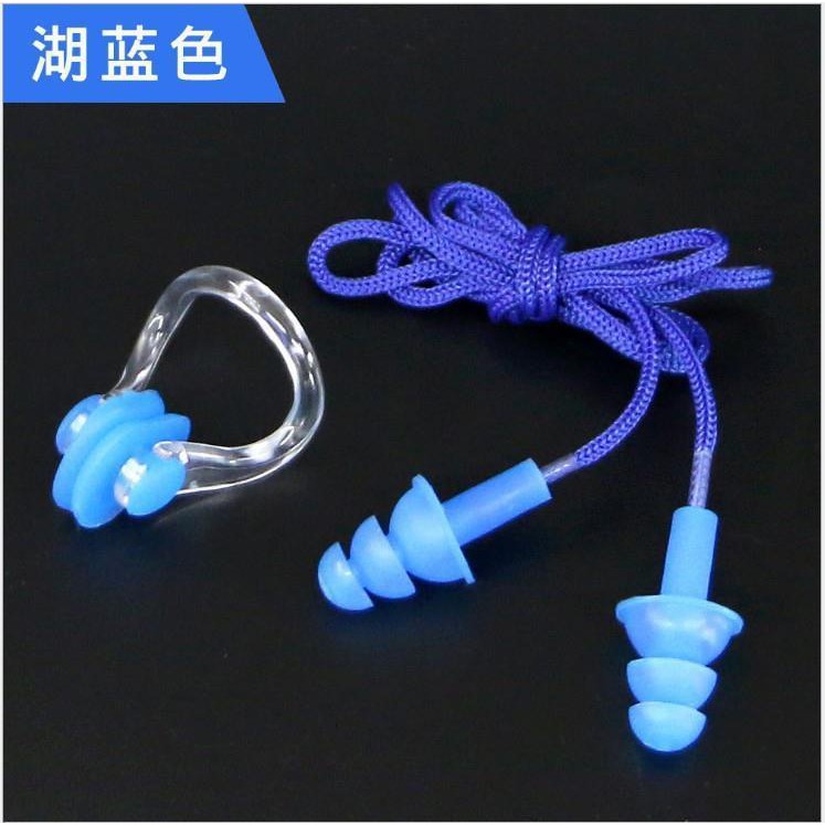 Bộ Kẹp Mũi + Nút Bịt Tai + Dây Đeo Mũi Bằng Silicone Chống Sặc Khi Bơi Cho Người Lớn / Trẻ Em