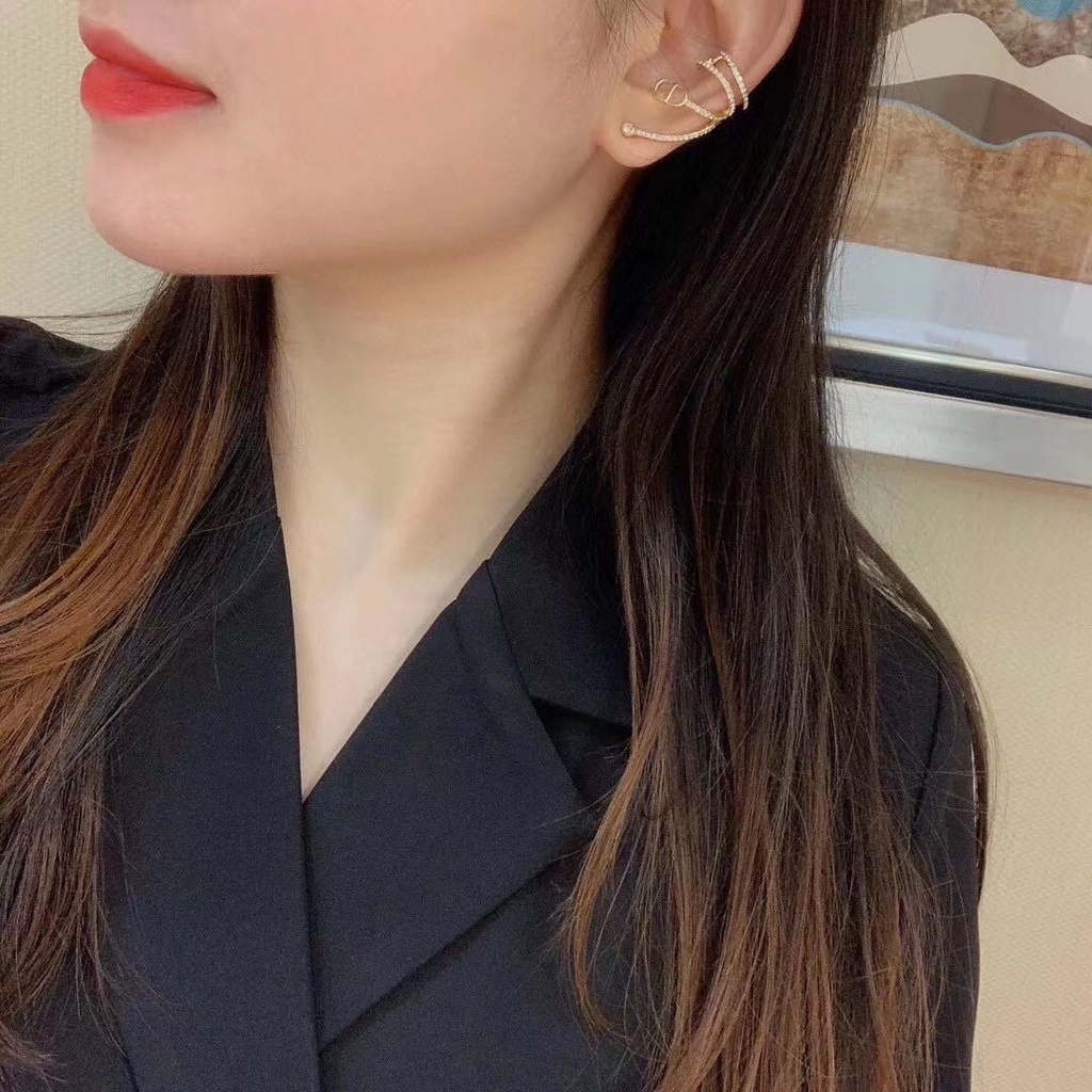 Bông Tai Dior Mạ Bạc 925 Thiết Kế Đơn Giản Phong Cách Retro Thời Trang Cho Nữ