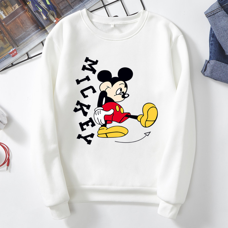 Áo Thun Plus Size S-3Xl Tay Dài In Hình Chuột Mickey Cho Nữ