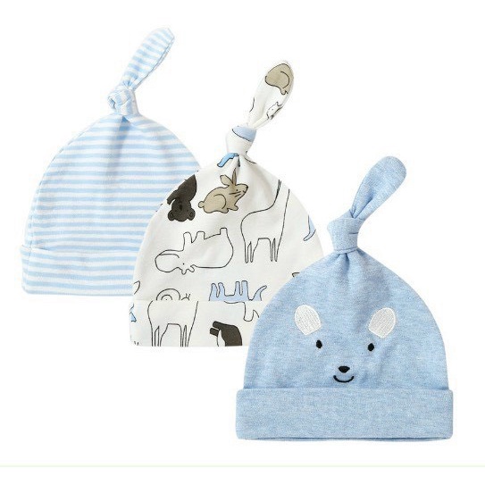 [RẺ VÔ ĐỊCH] Set 3 mũ chóp cotton Mom's care