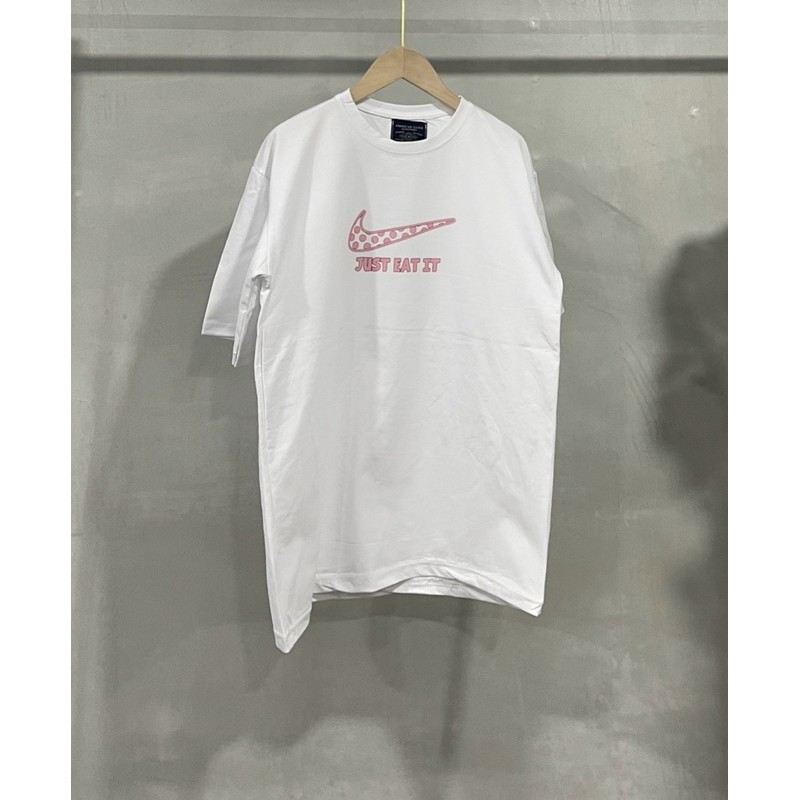 ÁO THUN TAY LỠ COTTON JUST EAT IT FORM UNISEX (hình chụp thật)
