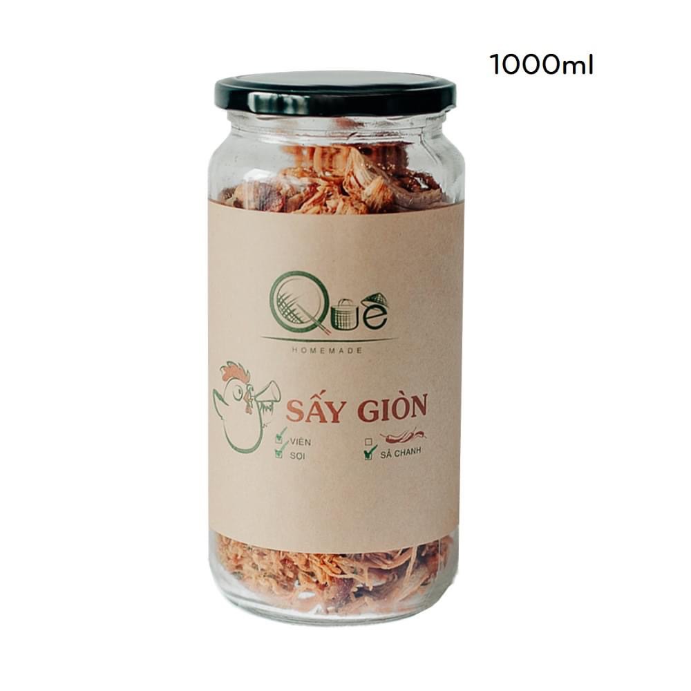 HỦ THỦY TINH HÌNH TRỤ TRÒN/ HỦ TRƠN 1LÍT NẮP THIẾC