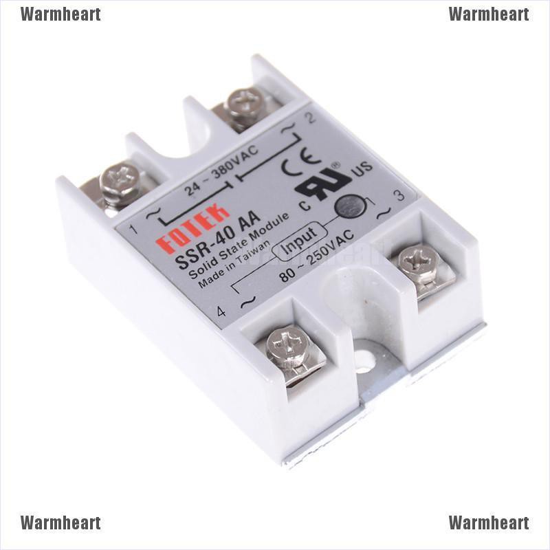 Warmheart Solid State Relay SSR-40AA 40A AC Relais 80-250V TO 24-380VAC AC SSR