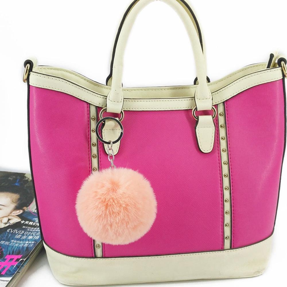 Móc Khóa Banh Lông Thỏ Nhân Tạo 24 Màu Tùy Chọn