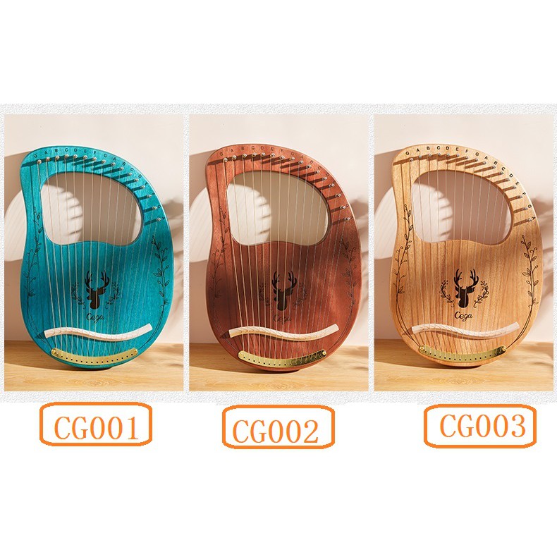 [LYRE 16 DÂY CEGA TRÒN] Đàn hạc cầm tay LYRE HARP CEGA-IM023 đày đủ phụ kiện 16 DÂY Âm vang phím chuẩn