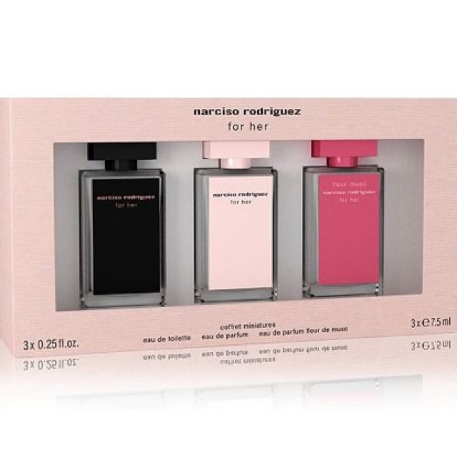 (chính hãng) Set Nước Hoa Narciso Rodriguez For Her (7.5 ml x3)