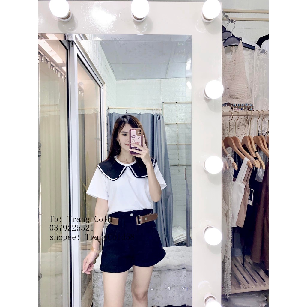 Áo phông cổ sen cách điệu ( Ảnh thật shop tự chụp )