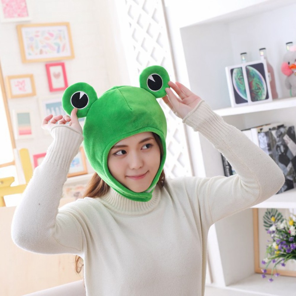 Mũ hình ếch bằng vải lông che tai thời trang mùa đông dùng cho hóa trang