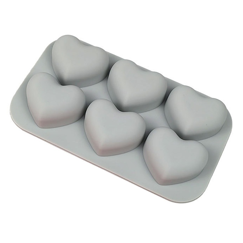 Khuôn Silicone 6 Ngăn Tạo Hình Trái Tim Trang Trí Bánh