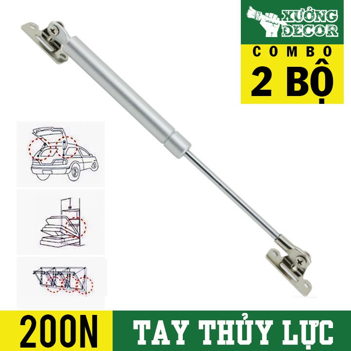 Tay thủy lực piston lõi đồng 200N dài 21cm chống va đập - combo 2 chiếc